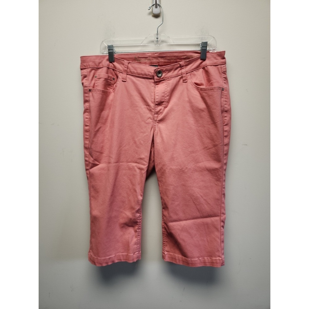 NATURAL REFLECTIONS Womens Size 14 Platinum Stretch Capri Pants Pink